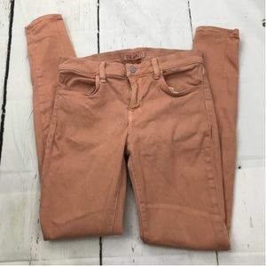 Anthropologie's J Brand dark peach skinny jeans